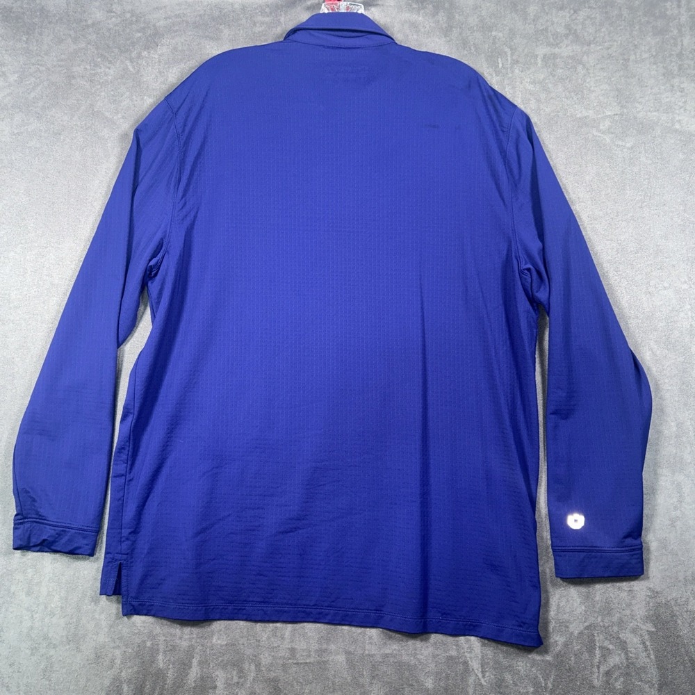 IBKUL Polo Shirt Mens Large Blue Long Sleeve UPF 50 Quick Dry Performance Golf - Picture 7 of 9